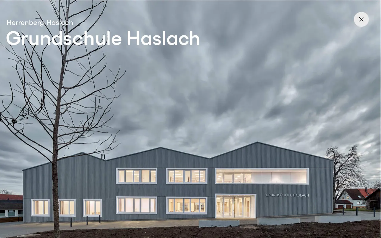 Screenshot eines Website Bereichs von Drei Architekten