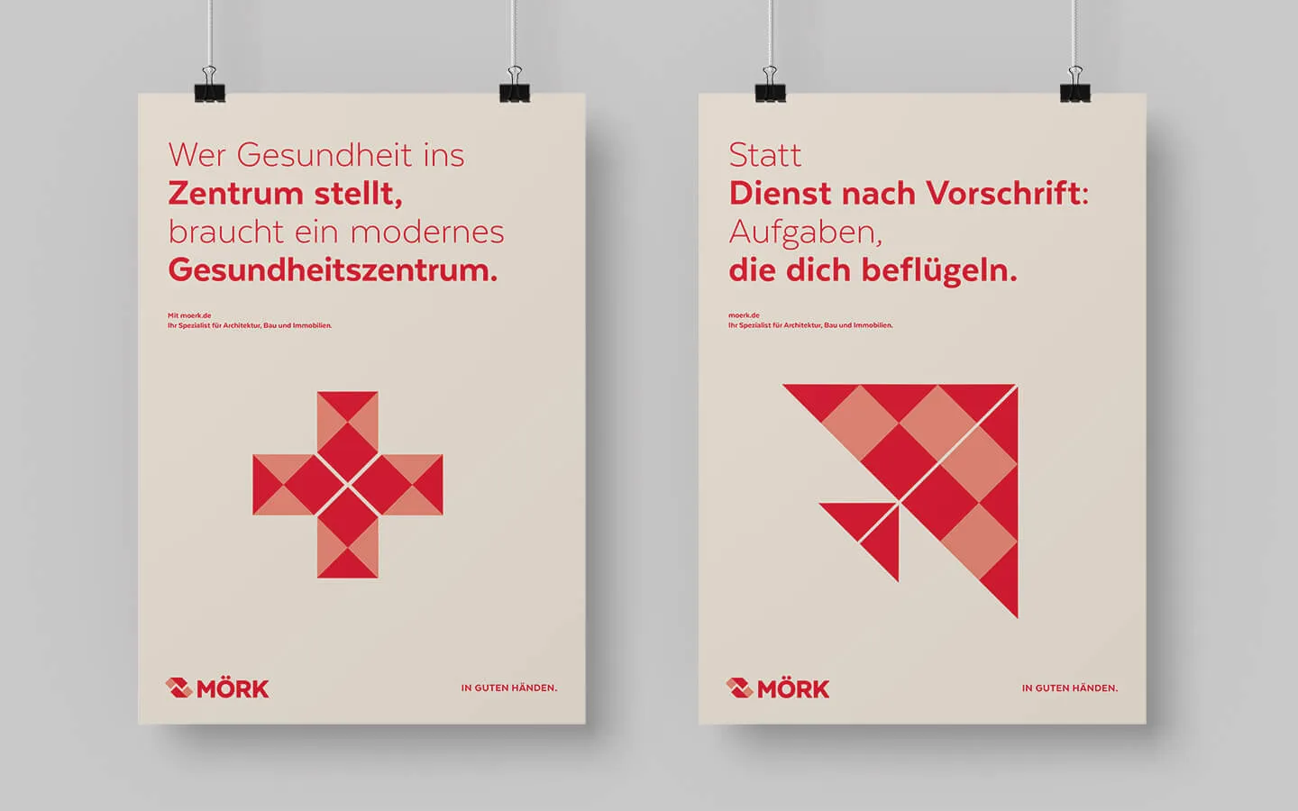 Kampagnenmotive mit Grafiken aus den Logoelementen