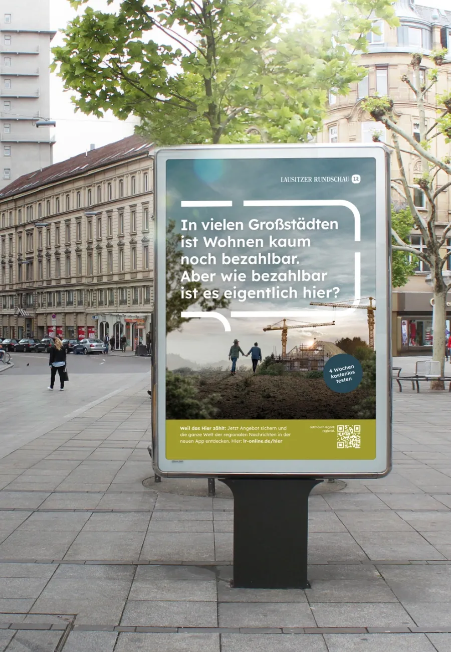 Kampagnenmotiv als Plakat in der Stadt