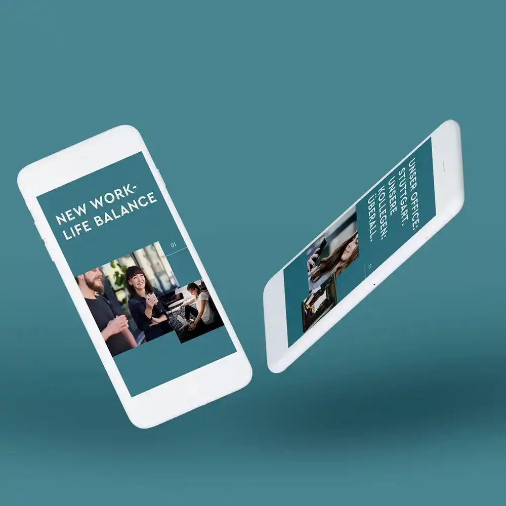 Projektpreview des Case feat. fosbury. Zu sehen: mobile Screens des Recruiting Funnels.